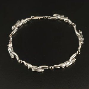 GORGEOUS SS Silver Jumping Rabbit Bracelet - M - 8.75" - A Unique Great Gift!